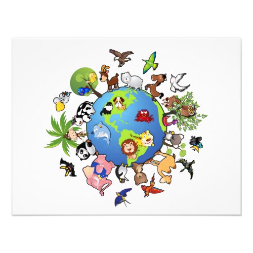 Peaceful Animal Kingdom - Animals Around the World Personalized Announcement