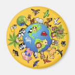 Peaceful Animal Kingdom - Animals Around the World Magnets