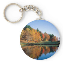 Peaceful Autumn In Vermont Keychains