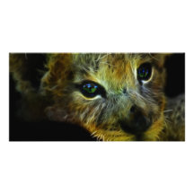 Peaceful baby lion customized photo card