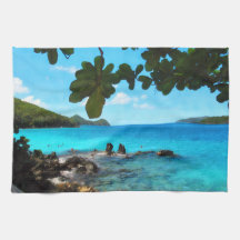 Peaceful Beach St. Thomas Hand Towels