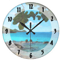 Peaceful Beach St. Thomas Wallclocks