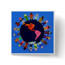 Peaceful Children around the World Button by PeaceMontessori Peaceful Children around the World Button