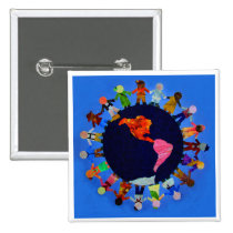 Peaceful Children around the World Button buttons