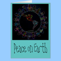 Peaceful Children around World Note Card: cards