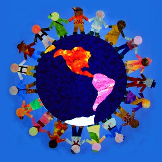 Peaceful Children Around World Sticker: sticker