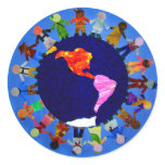 Peaceful Children Around World Sticker: