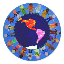 Peaceful Children Around World Sticker: by PeaceMontessori Peaceful Children Around World Sticker: