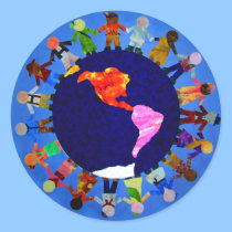 Peaceful Children Around World Sticker: stickers