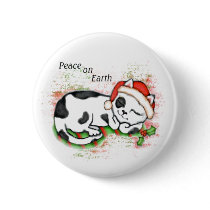Peaceful Christmas Cat / Kitten Button
