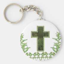 Peaceful Cross Key Chains