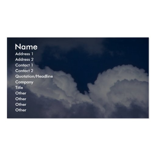 Peaceful Cumulus Business Card Templates (front side)