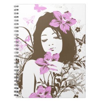 Peaceful Flower Child Spiral Note Books