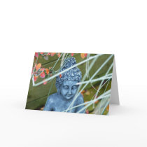 Peaceful Garden Buddha Greeting Card by flowercarole Peaceful Garden Buddha Greeting Card