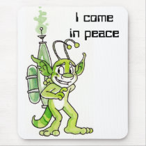 "Peaceful" Green Alien Mousepad