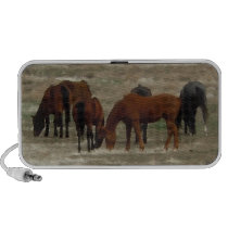 Peaceful Herd of Working Ranch Cow Horses Laptop Speaker