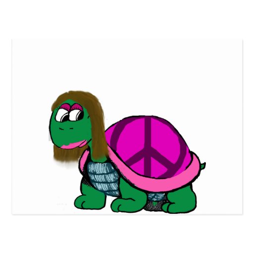 Peaceful Honu gril Postcards