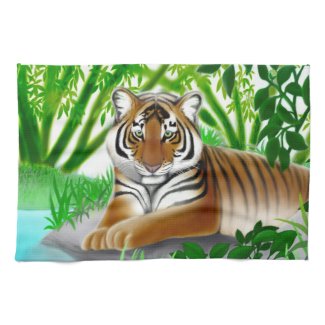 Peaceful Jungle Tiger Kitchen Towel