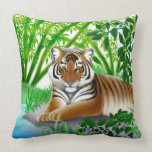 Peaceful Jungle Tiger Pillow