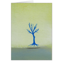 Peaceful landscape art hovering tree painting cards