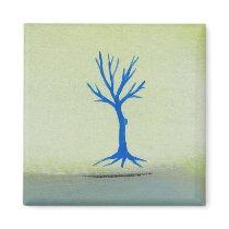 Peaceful landscape art hovering tree painting magnets
