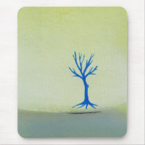 Peaceful landscape art hovering tree painting mousepads