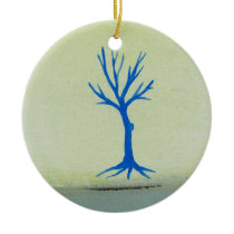 Peaceful landscape art hovering tree painting ornaments