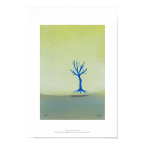 Peaceful landscape art hovering tree painting posters