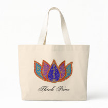 Peaceful Lotus Jumbo Tote bags