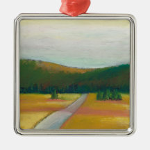 Peaceful modern impressionist landscape art path ornament