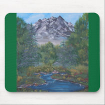 Peaceful Mountain mousepads by harmonyart Peaceful Mountain mousepads