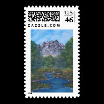 Peaceful Mountain postage by harmonyart Peaceful Mountain postage