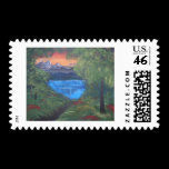 Peaceful Mountain Sunset postage