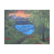 Peaceful Mountain Sunset postcards by harmonyart Peaceful Mountain Sunset postcards