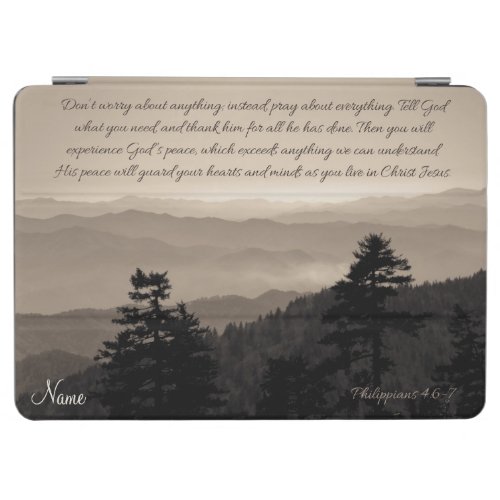 Peaceful Mountains Philippians 4:6-7 Bible Verse iPad Air Cover