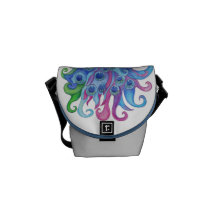 Peaceful Peacock Small Messenger Courier Bag