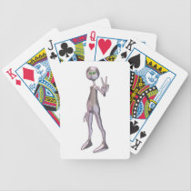Peaceful Pink Alien playing cards