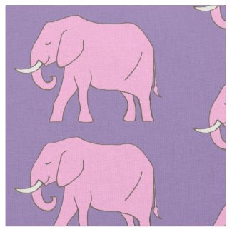 Peaceful Pink Elephant Walking Fabric