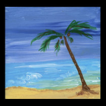 peaceful seascape painting by Halima posters