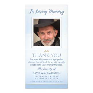 Peaceful Sky Blue In Loving Memory Thank You Card