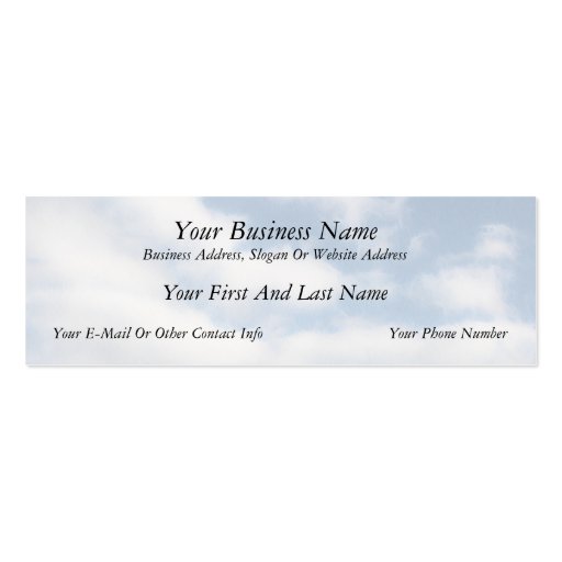 Peaceful Sky With Clouds Business Card Templates