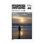 peaceful sunset stamp