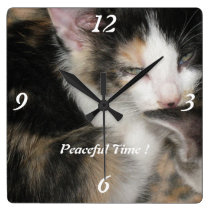 Peaceful Time Kitty Clock! wall clocks