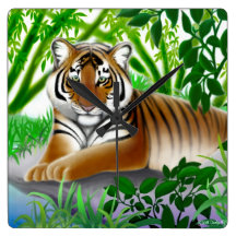 Peaceful Young Bengal Tiger Wall Clock