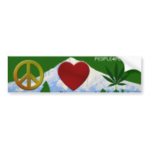 PeaceLoveHempMtHoodP4P bumper stickers by people4peace PeaceLoveHempMtHoodP4P bumper stickers