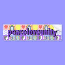 peaceloveunity Bumper Sticker bumper stickers