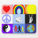 peaceloveunity Mousepad by pharrisart peaceloveunity Mousepad