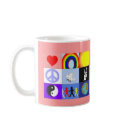 peaceloveunity Mug - pink by pharrisart peaceloveunity Mug - pink