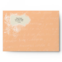 Peach A7 Vintage Script Envelopes
