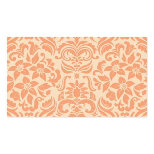 Peach and Cream Damask Wedding Gift Registry Cards Business Card (front side)